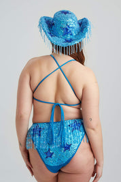 Blue Stargazer Sequin Bodysuit - Easy Tiger