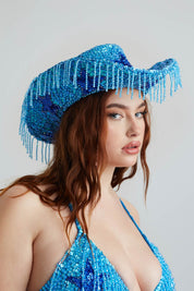 Blue Stargazer Sequin Cowboy Hat - Easy Tiger