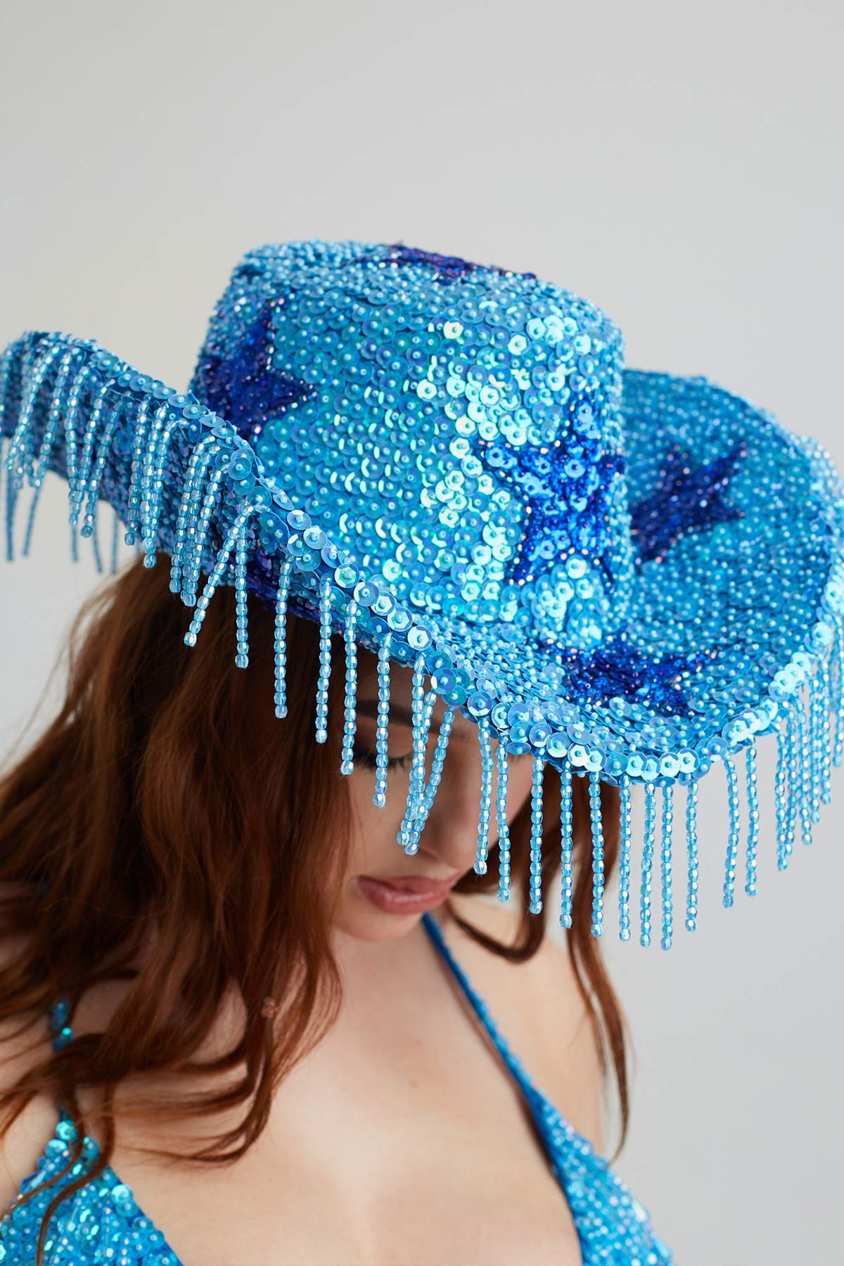 Blue Stargazer Sequin Cowboy Hat - Easy Tiger