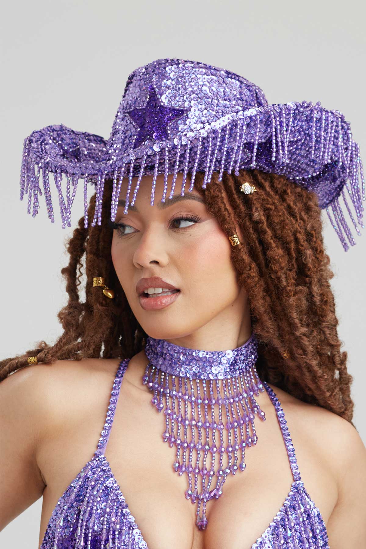 Lilac Stargazer Sequin Cowboy Hat - Easy Tiger