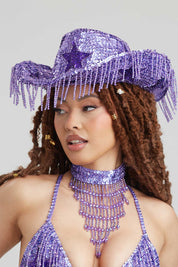 Lilac Stargazer Sequin Cowboy Hat - Easy Tiger