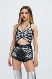 Top à sequins papillon irisé - Sophie Hannah x Easy Tiger
