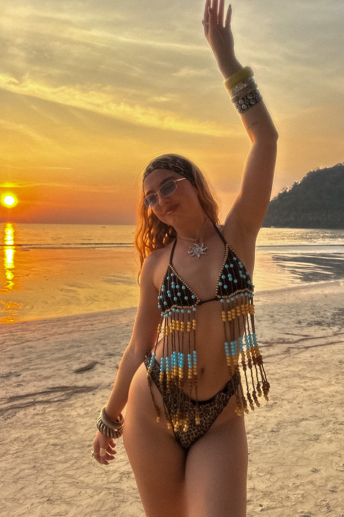 La Isla Beaded Tassel Bra Top