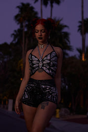 Top à sequins papillon irisé - Sophie Hannah x Easy Tiger