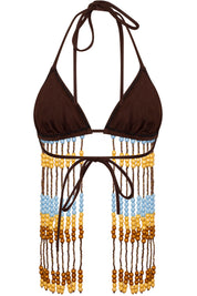 La Isla Beaded Tassel Bra Top