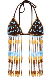 La Isla Beaded Tassel Bra Top