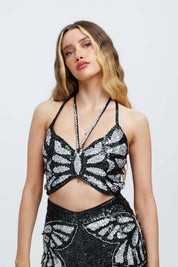 Top à sequins papillon irisé - Sophie Hannah x Easy Tiger