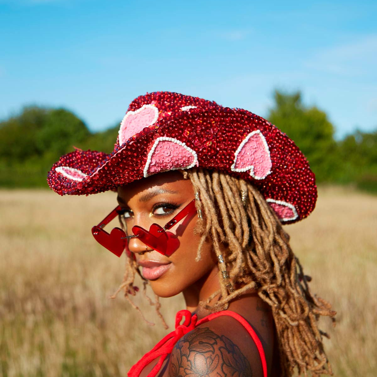 Cupid Cowgirl Sequin Hat - Easy Tiger