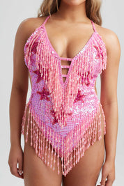 Pink Stargazer Sequin Bodysuit - Easy Tiger