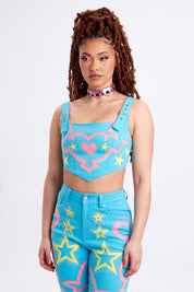 Rodeo Studded Denim Corset - Easy Tiger