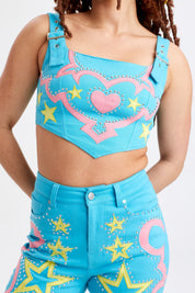 Rodeo Studded Denim Corset - Easy Tiger