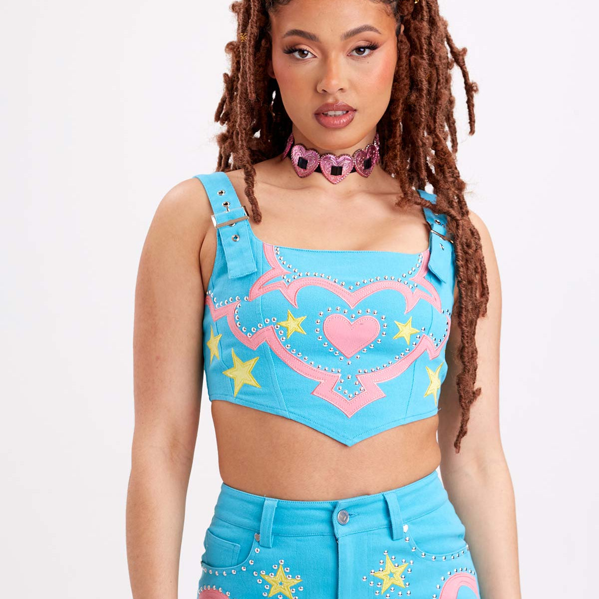 Rodeo Studded Denim Corset - Easy Tiger