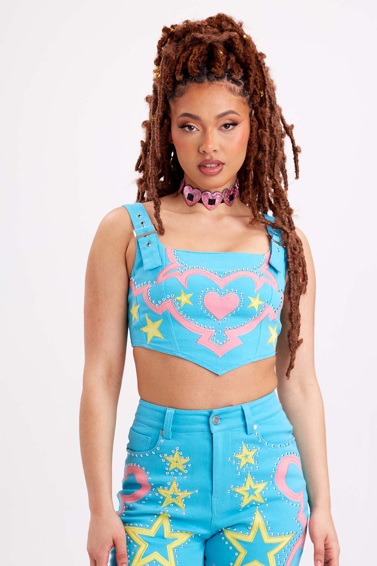 Rodeo Studded Denim Corset - Easy Tiger
