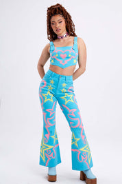 Rodeo Studded Denim Flared Jeans - Easy Tiger