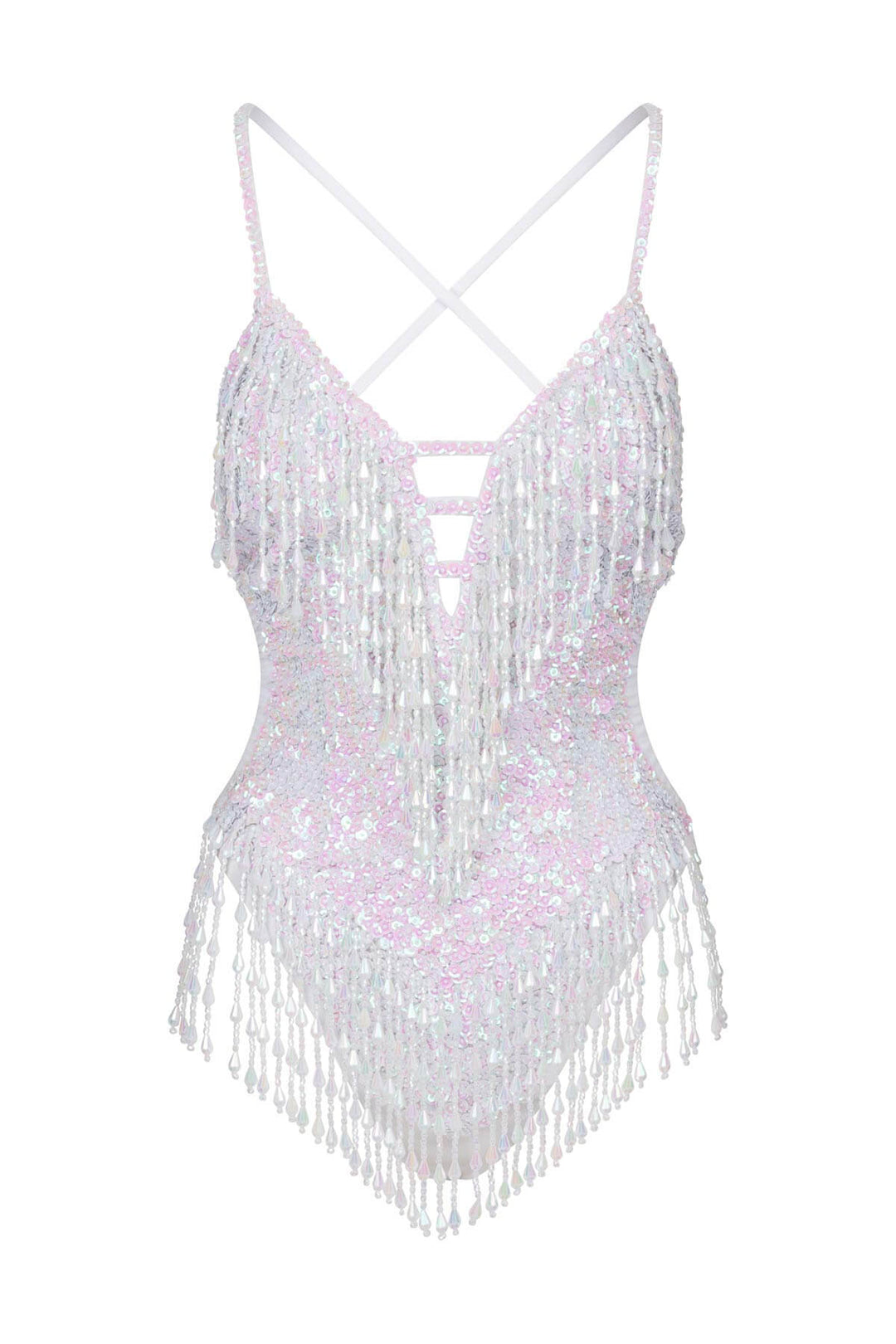 Shimmy Shimmy Iridescent Pearl Sequin Bodysuit - Easy Tiger