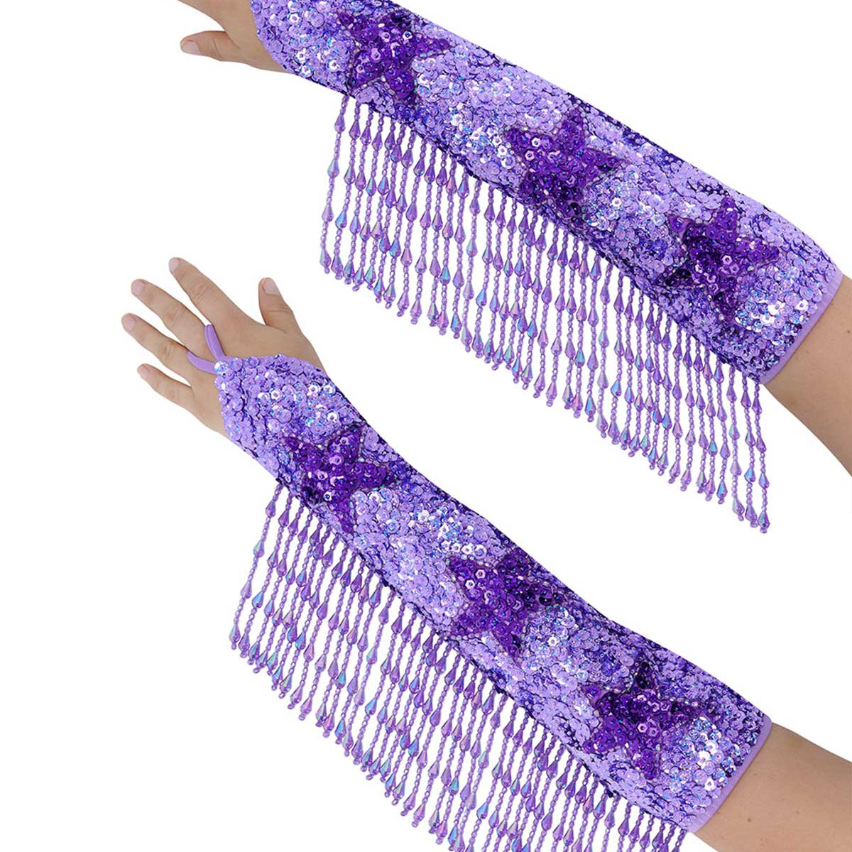 Stargazer Sequin Fringe Sleeves in Lilac - Easy Tiger