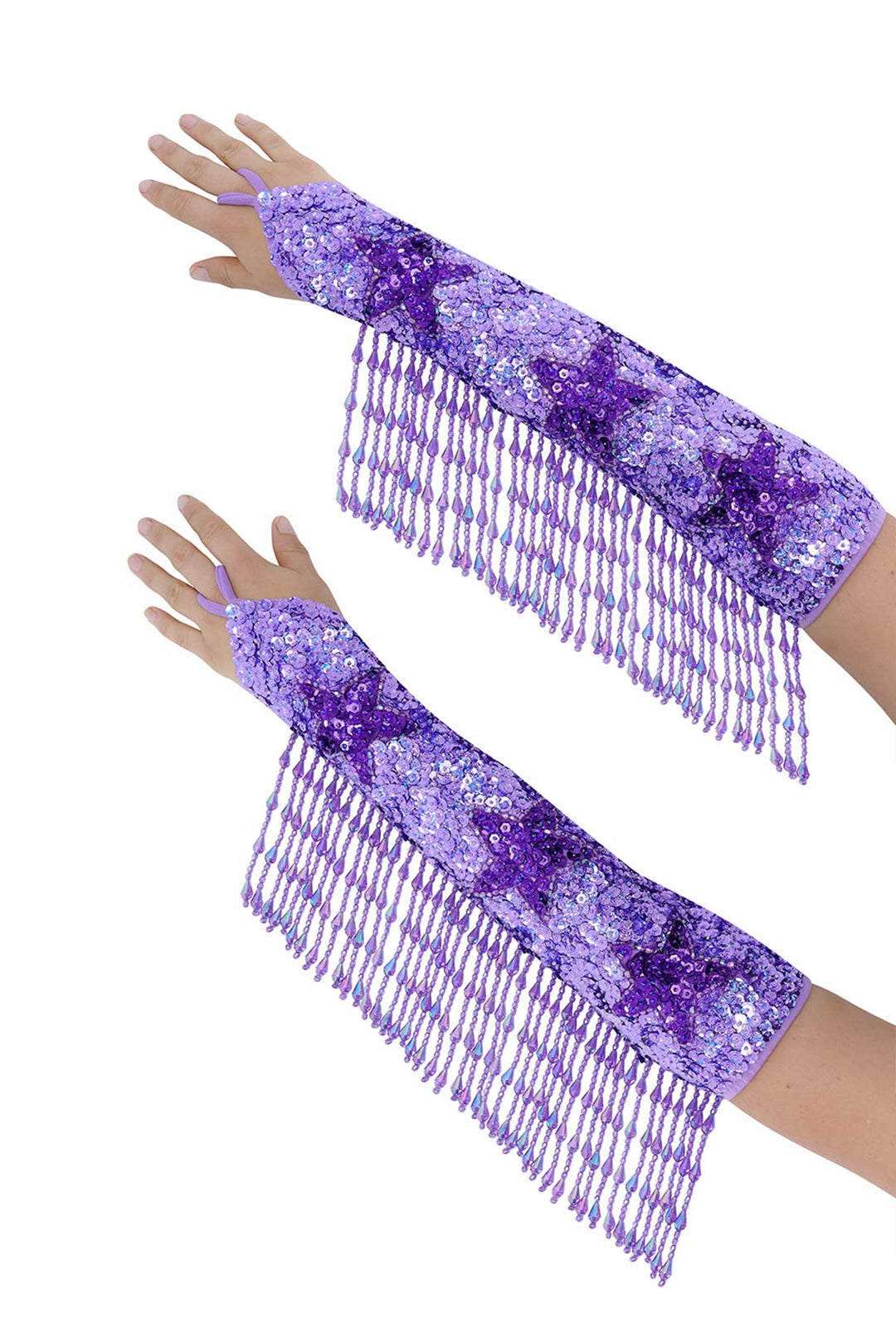 Stargazer Sequin Fringe Sleeves in Lilac - Easy Tiger