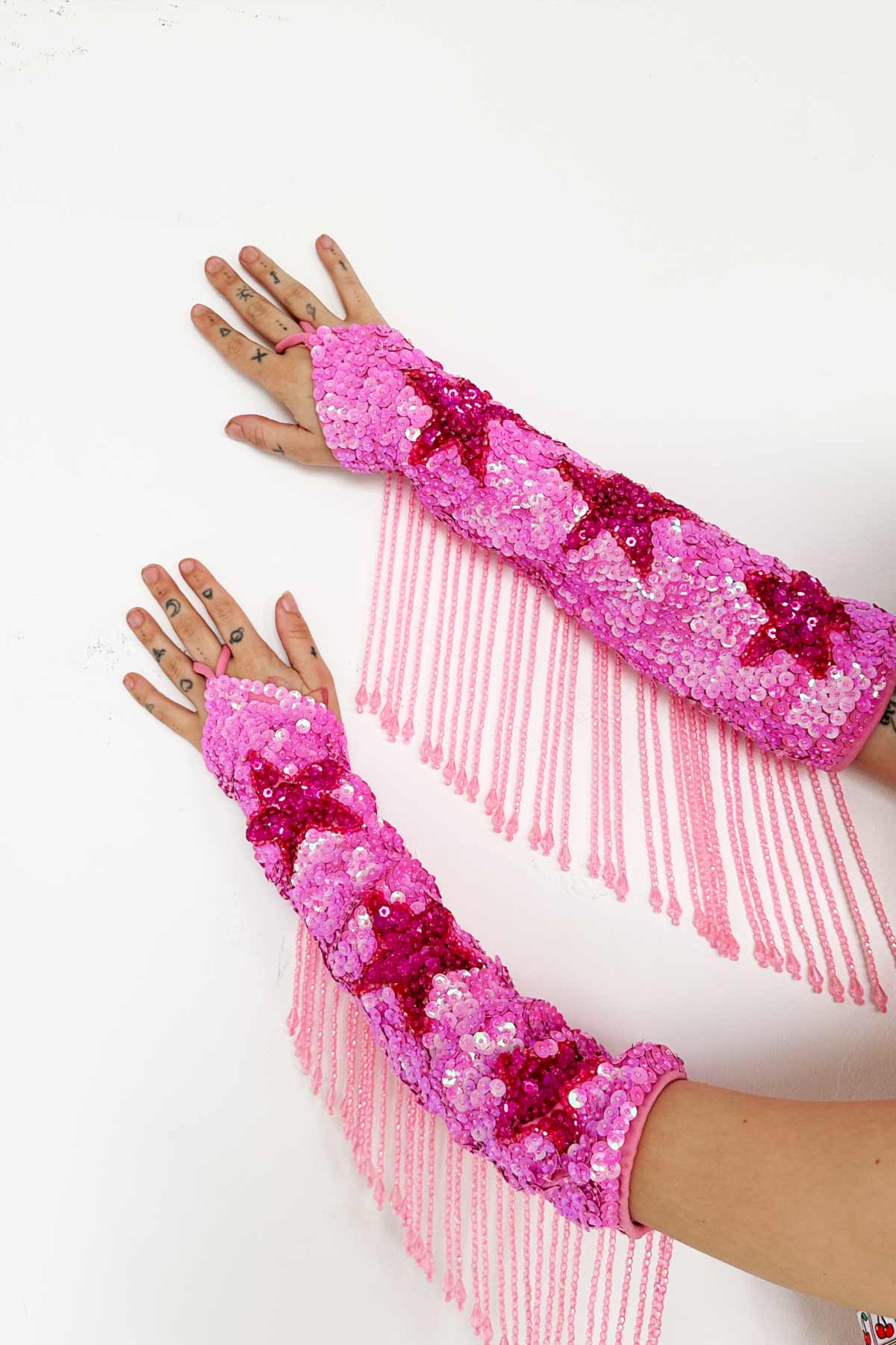 Stargazer Sequin Fringe Sleeves in Pink - Easy Tiger