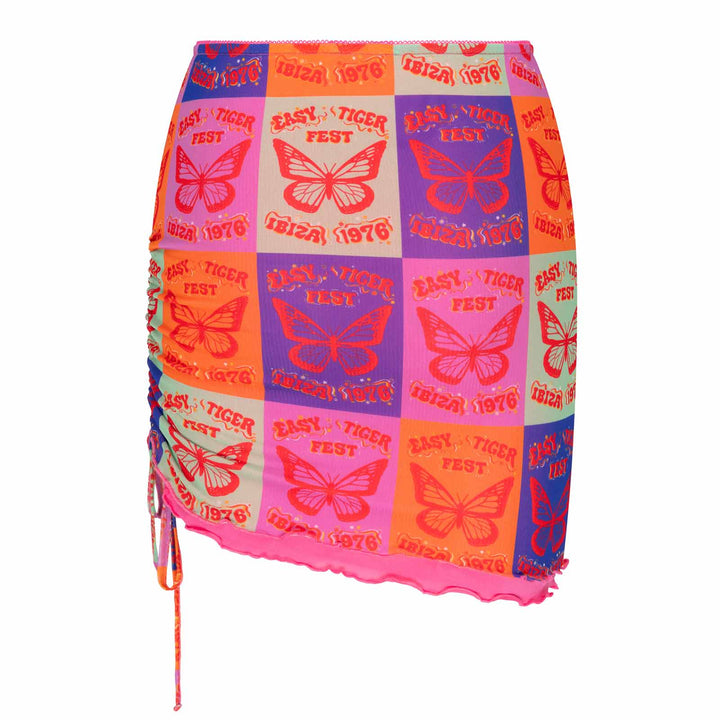 Ibiza Fest Mesh Ruched Skirt - Easy Tiger