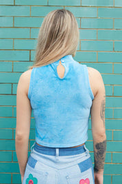 Wild At Heart Velvet Top - Blue - Easy Tiger