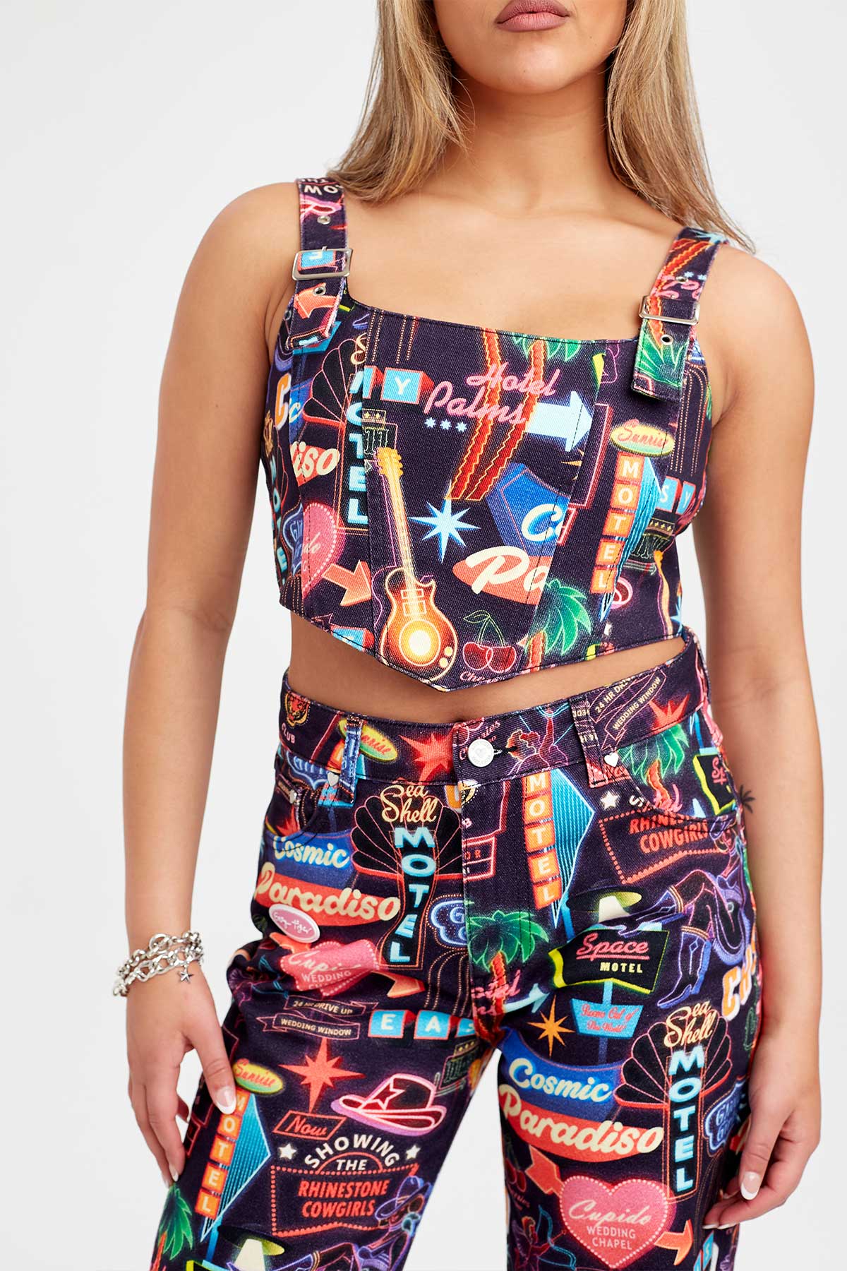 Vegas Baby Denim Corset Top - Easy Tiger